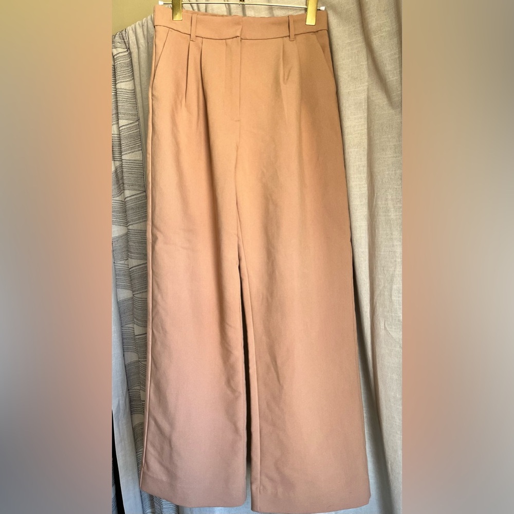 Abercrombie & Fitch Wide Leg Trousers 29 8R | Camel Tan High Rise Pants